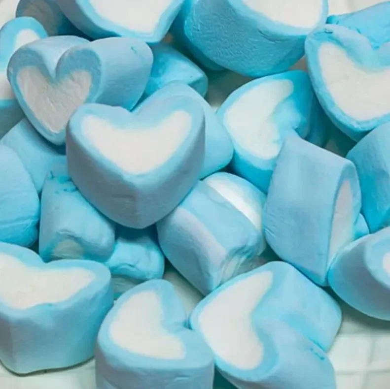 Blue & White Heart Marshmallows (800g)
