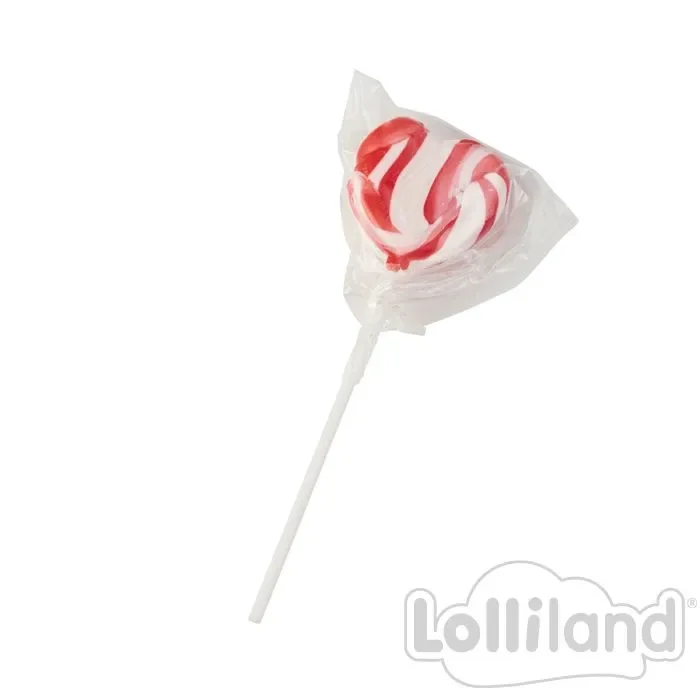 Red Swirl Heart Lollipops (288g) - Pk 24