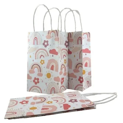 Boho Rainbow Paper Party Bags - Pk 5
