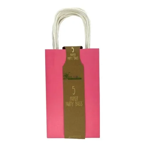 Fuchsia Paper Party Bags - Pk 5