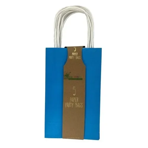Azure Blue Paper Party Bags - Pk 5