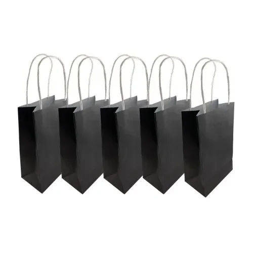 Black Paper Party Bags - Pk 5
