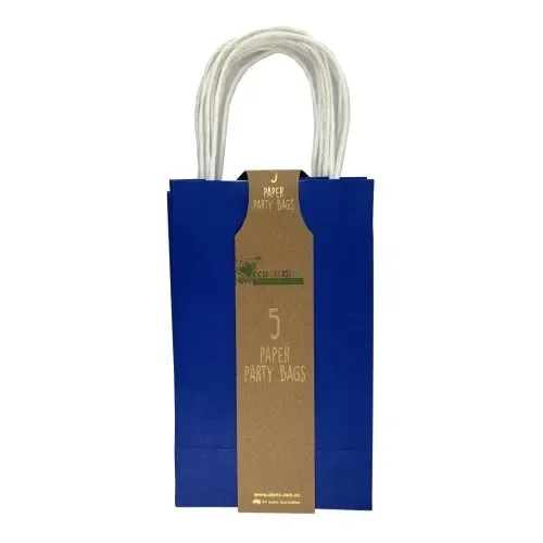 Navy Blue Paper Party Bags - Pk 5