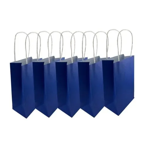 Navy Blue Paper Party Bags - Pk 5
