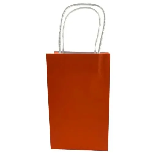 Orange Paper Party Bags - Pk 5