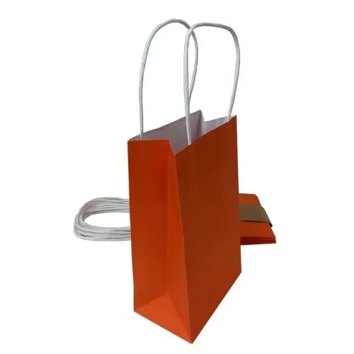 Orange Paper Party Bags - Pk 5