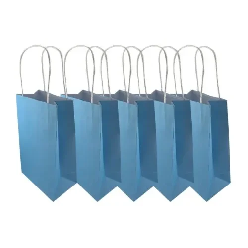 Pastel Blue Paper Party Bags - Pk 5