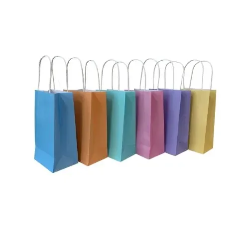 Pastel Pink Paper Party Bags - Pk 5