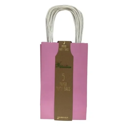 Pastel Pink Paper Party Bags - Pk 5