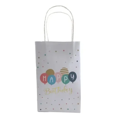 Happy Birthday Paper Party Bags - Pk 5