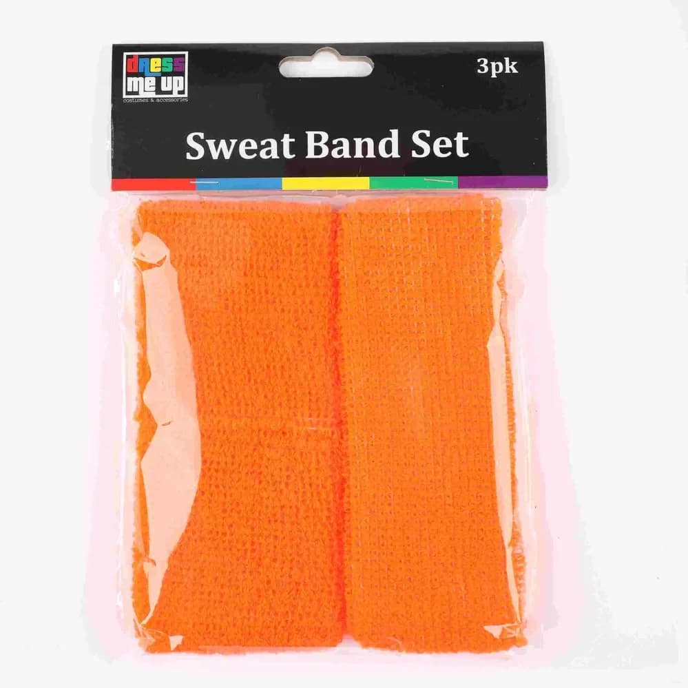 Orange Sweatband Set - Pk 3