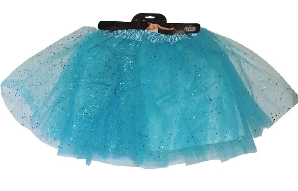 Bright Blue Glitter Tutu (40 cm, 4 Layers)