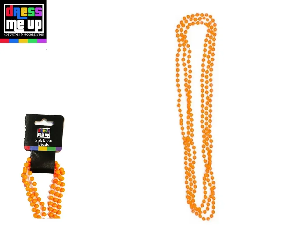 Neon Orange Beads (3 Pack)