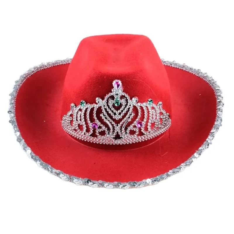 Children's Cowgirl Hat with Tiara - Assorted Colors