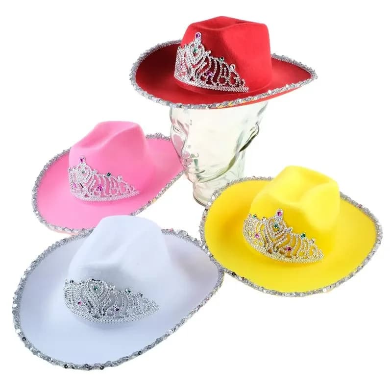 Children's Cowgirl Hat with Tiara - Assorted Colors