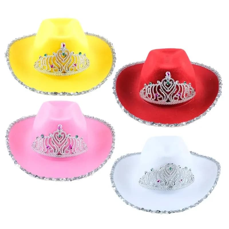 Children's Cowgirl Hat with Tiara - Assorted Colors