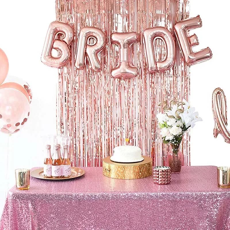 Rose Gold Fringe Curtain