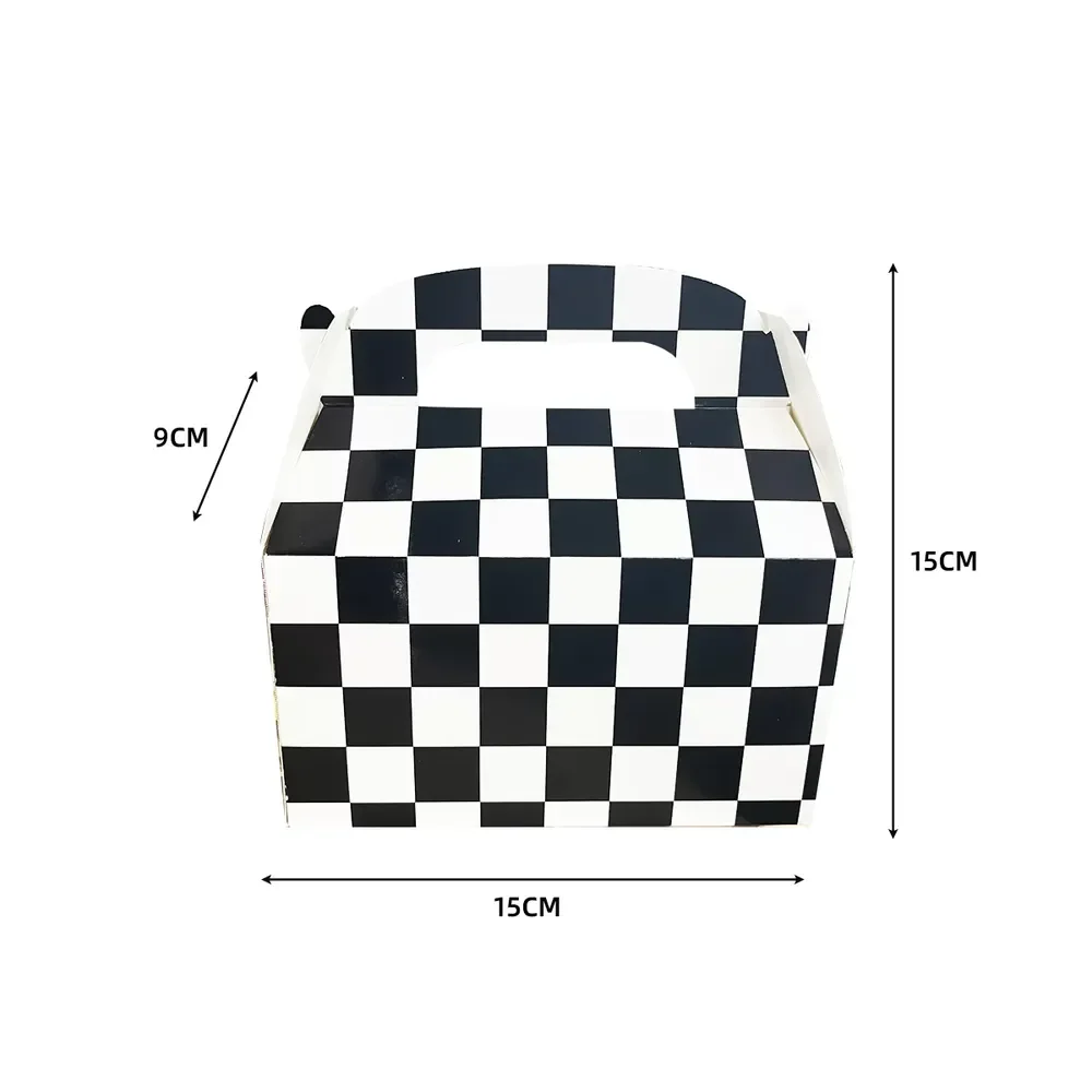 Black & White Checkered Treat Box – Pk 6