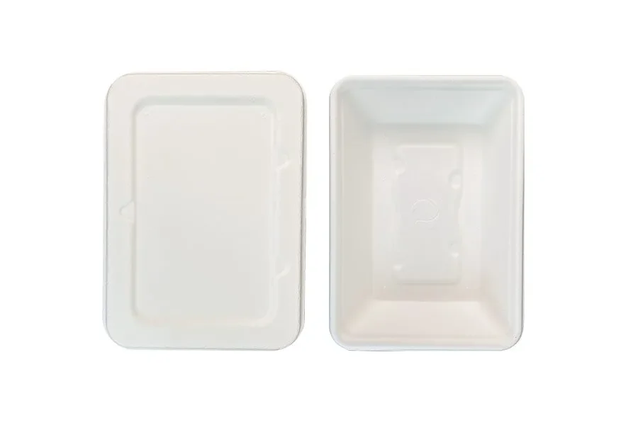 Natural Sugarcane Containers with Lids (1000mL) – Pk 4