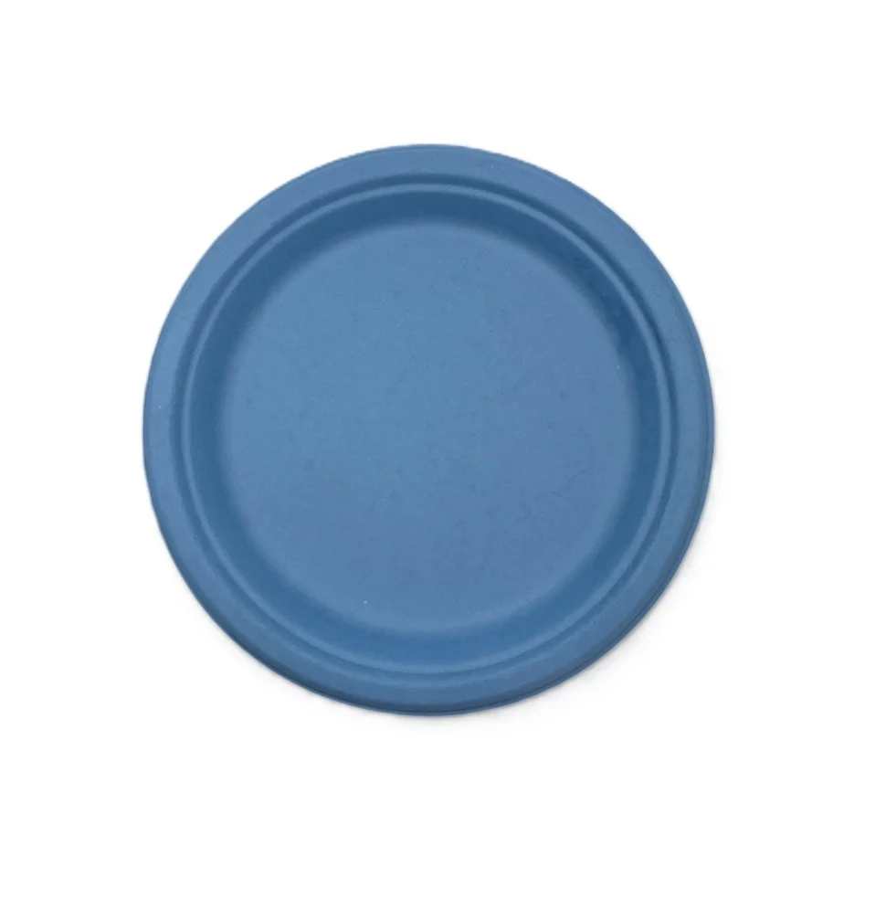 Sugar Cane Plates Pastel Blue (22.5cm) - Pk25