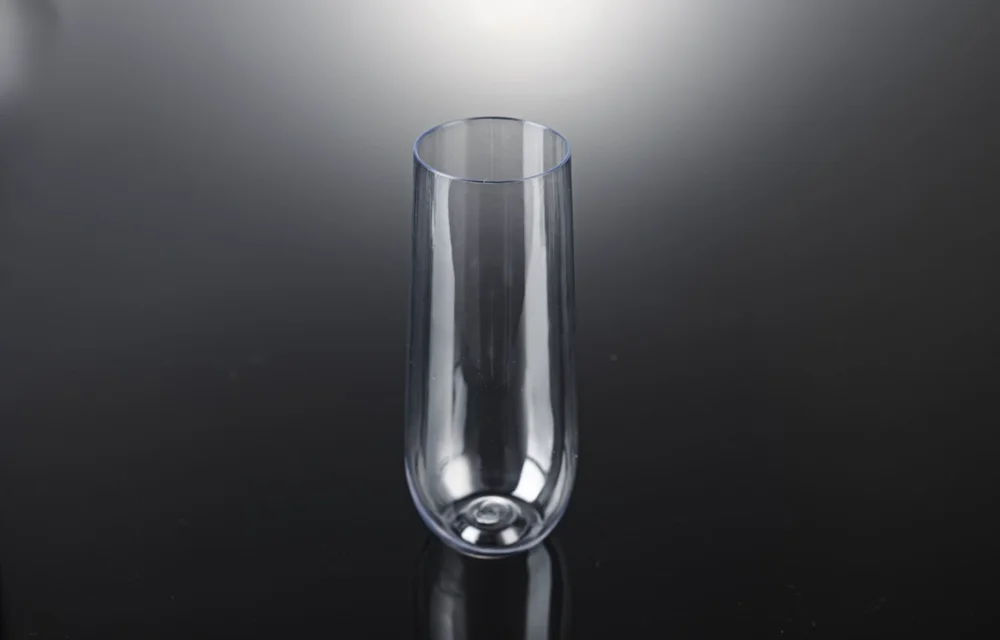 Clear Stemless Champagne Glasses (250ml) – Pk 4