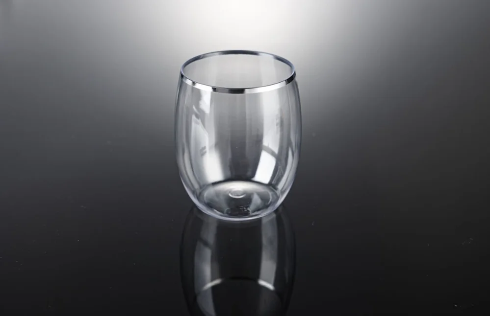 350ml Stemless Wine Glass Silver (11cm) – Pk 4