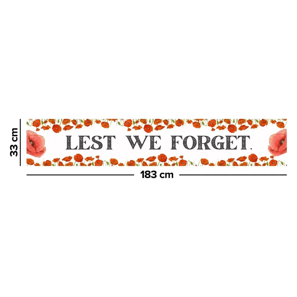 ANZAC Day Table Runner Lest We Forget 183 x 33cm