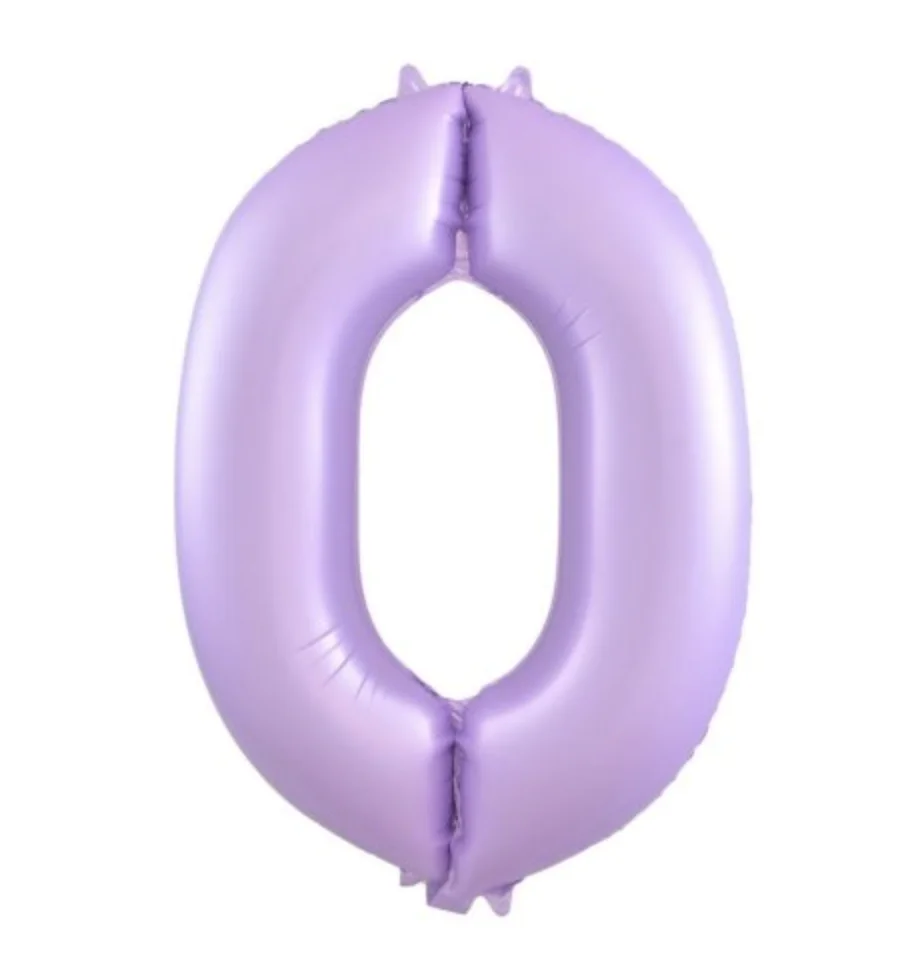 Matt Lilac Number 0 Foil Balloon (86 cm)