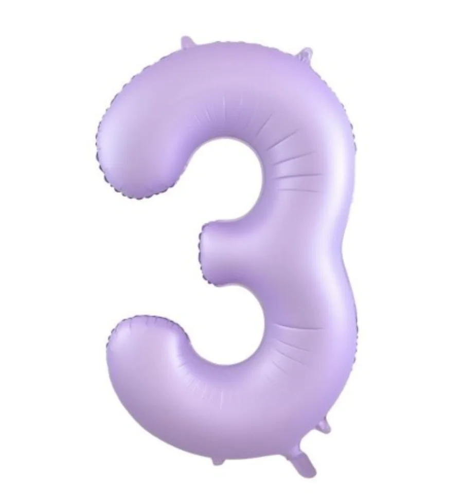 Matt Lilac Number 3 Foil Balloon (86cm)