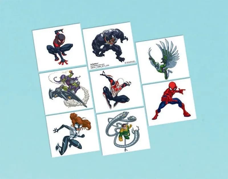 Spider-Man Webbed Wonder Tattoos - Pk8