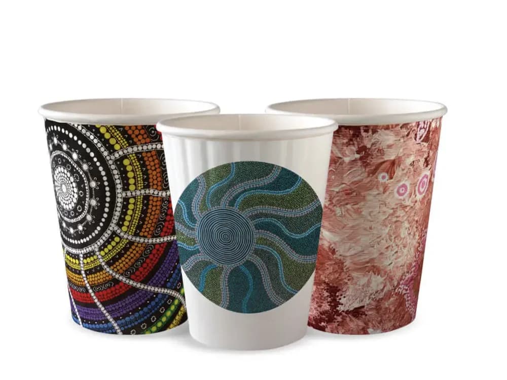 Indigenous Art Double Wall BioCups (390ml) - Pk 40