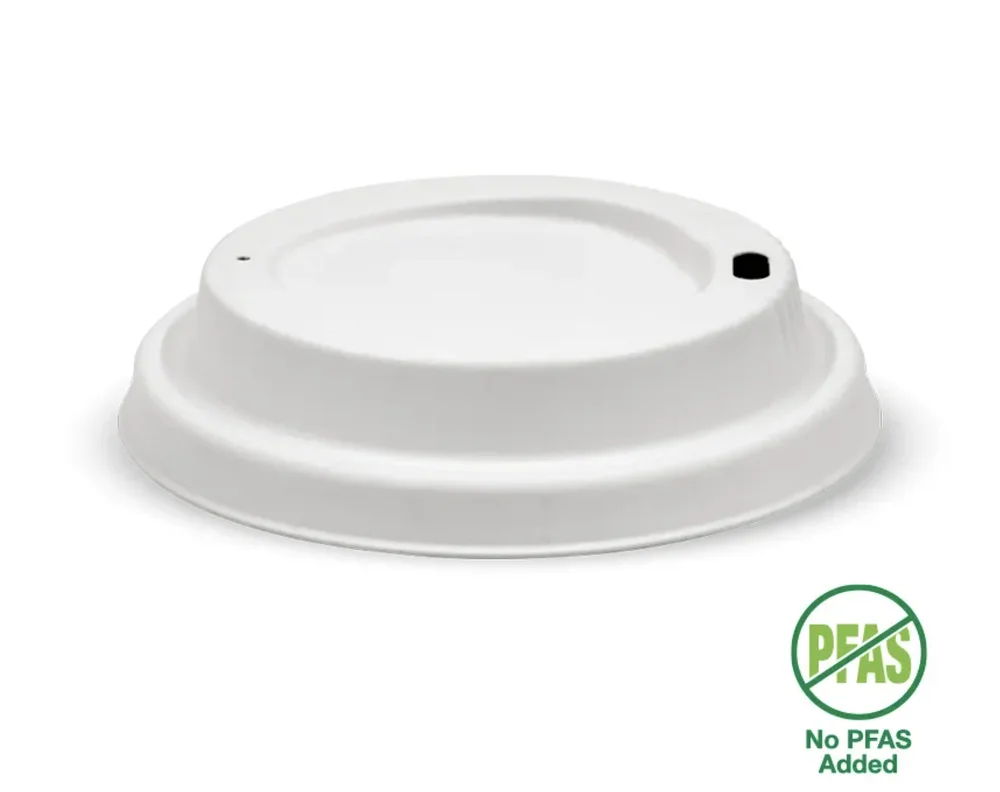 90mm White Plant Fibre BioCup Lid - Pk 1000
