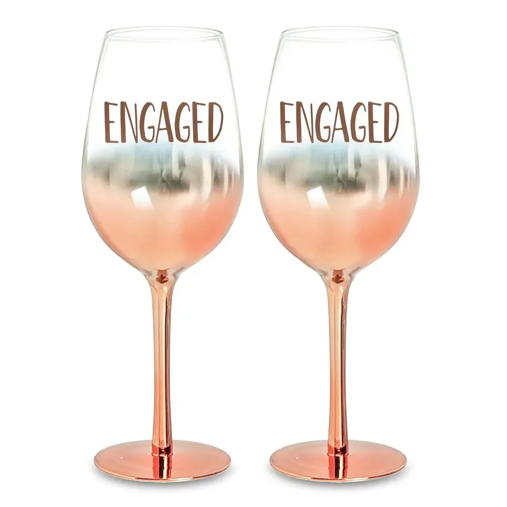 Rose Gold Ombre Wine Glasses Set (22 cm) – Pk 2