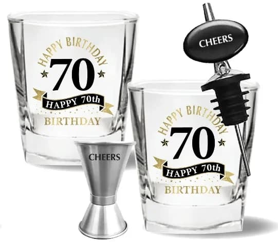 70th Birthday Spirit Glass Set (4 Pcs)
