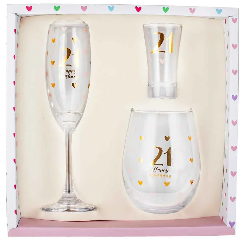 21st Champ Glass Set – Pk 3