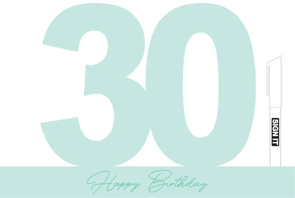30 Minty Green Signature Block