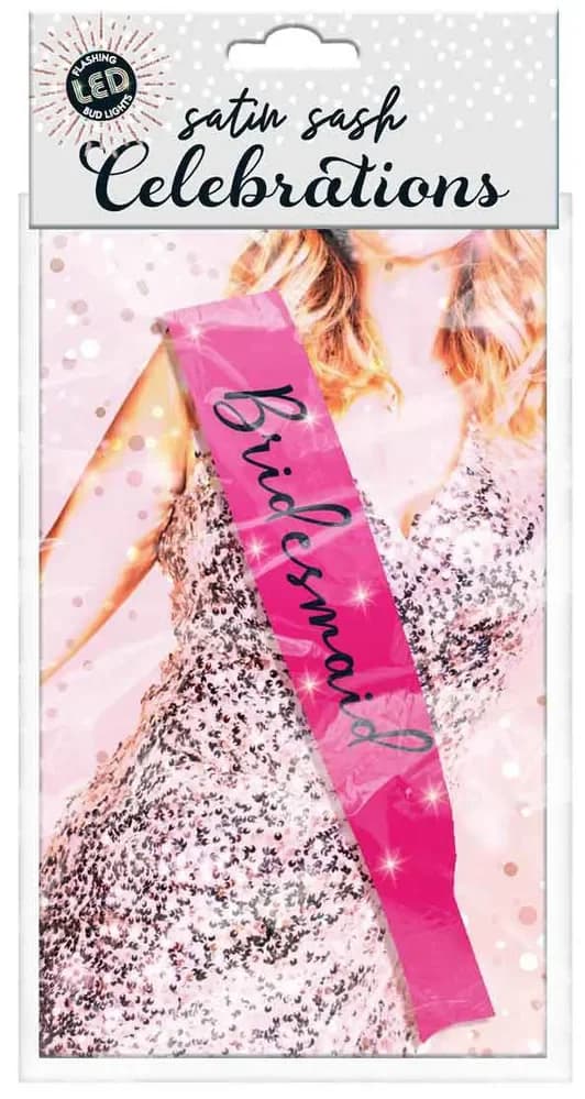 Bridesmaid Flashing Sash - Pink LED