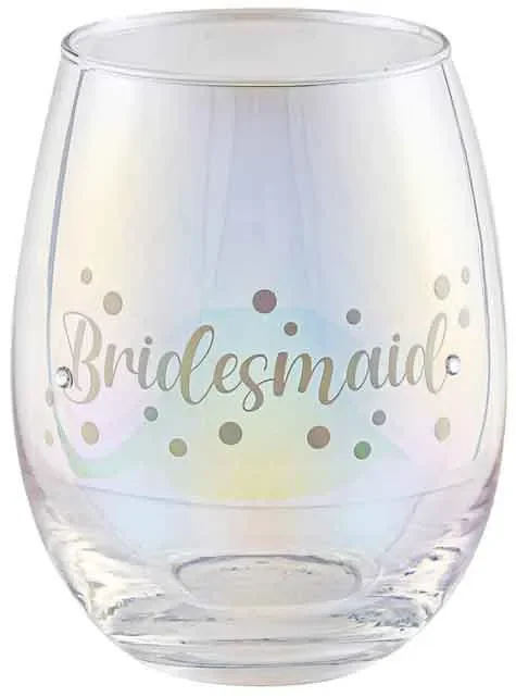 Bridesmaid Stemless Holographic Glass