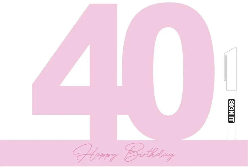40 Fairy Floss Pink Signature Block
