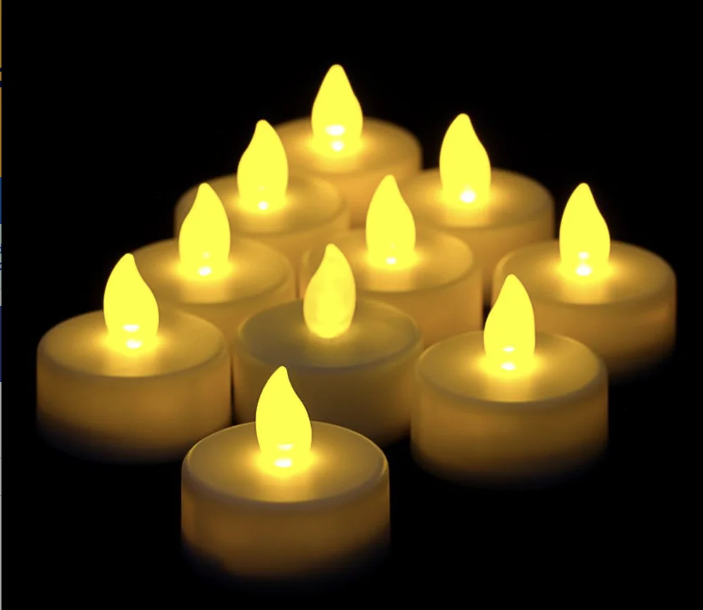 Flameless LED Tealight Candles (Warm White) - Pk10