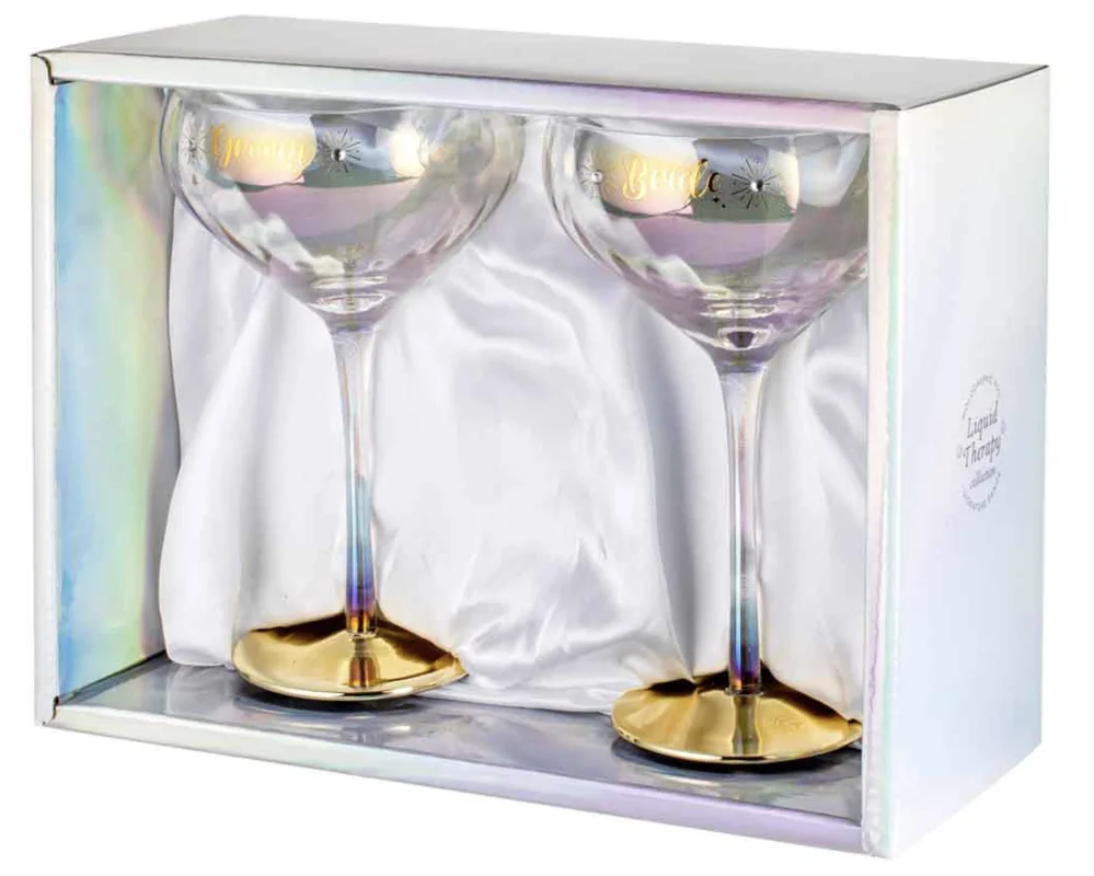 Bride & Groom Coupe Glasses - Set of 2