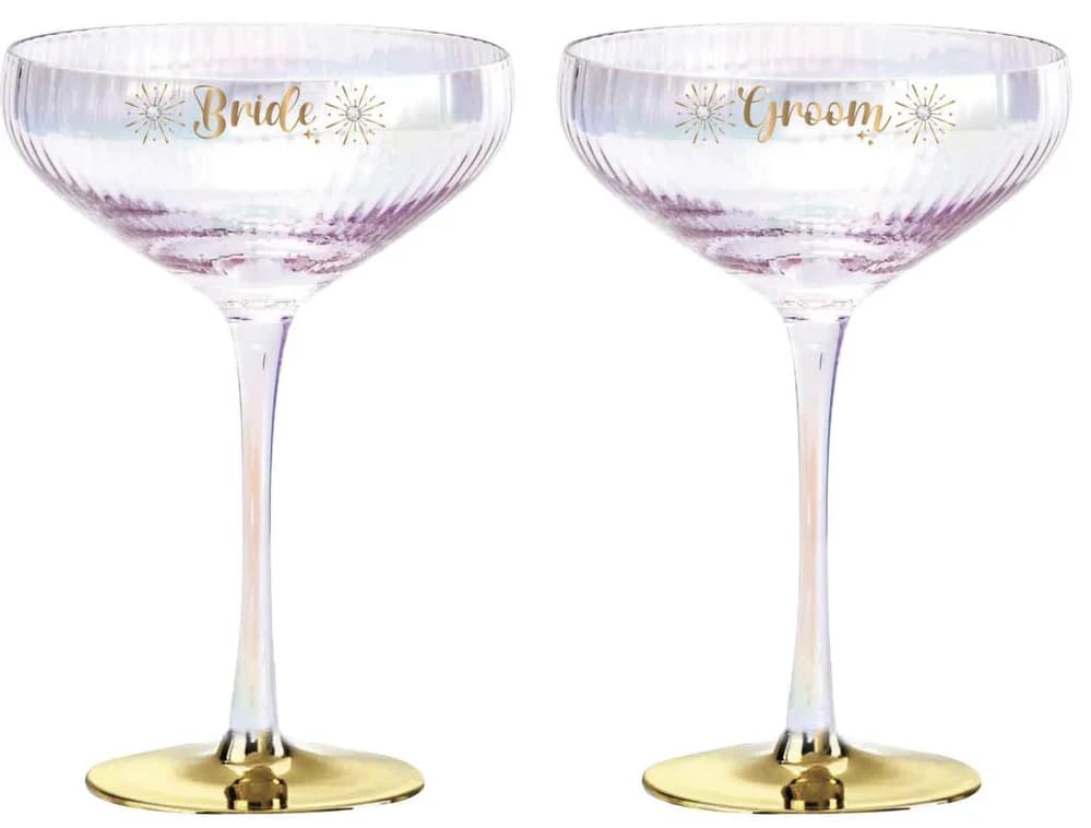 Bride & Groom Coupe Glasses – Set of 2