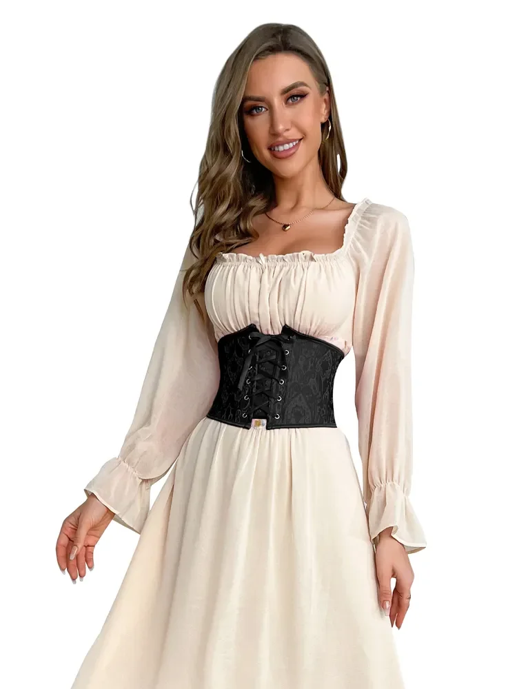 Adults Black Waist Cincher Corset Belt
