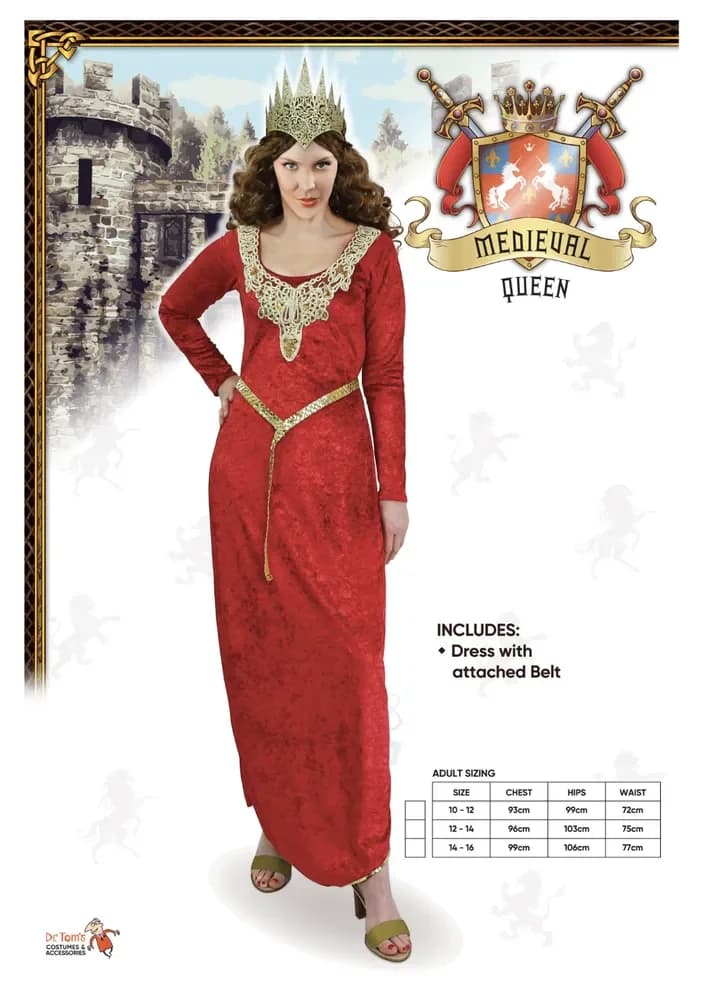Medieval Queen Costume – Adults