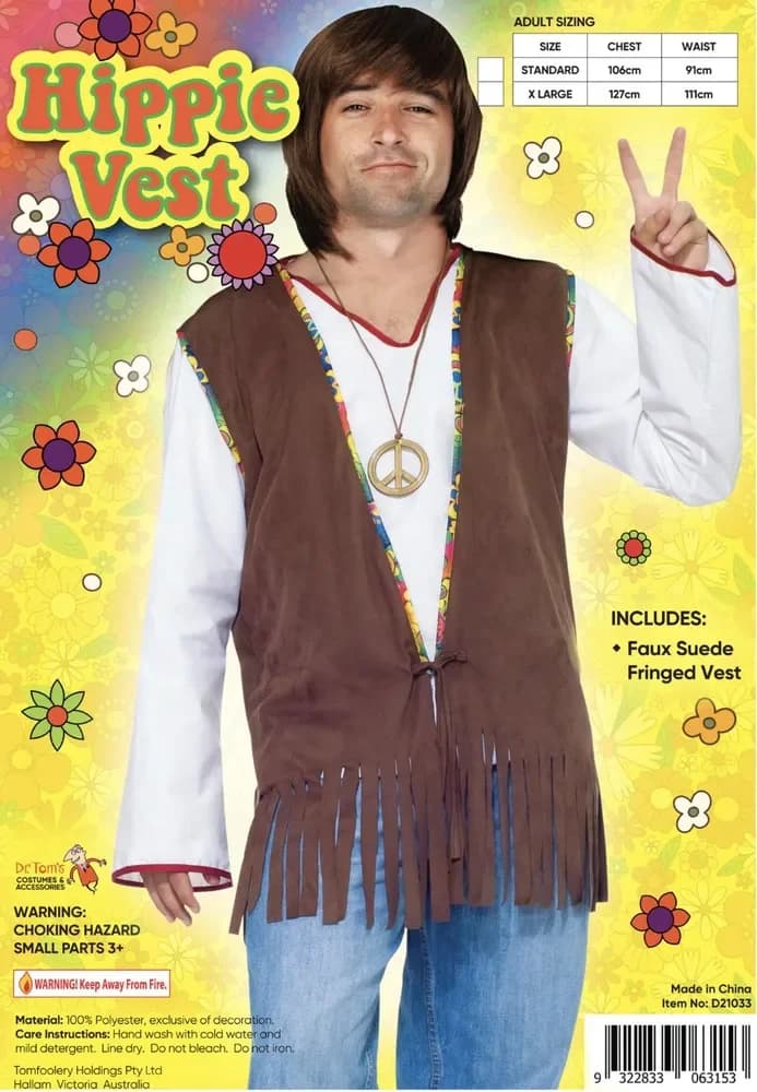 Hippie Vest Costume – Adults