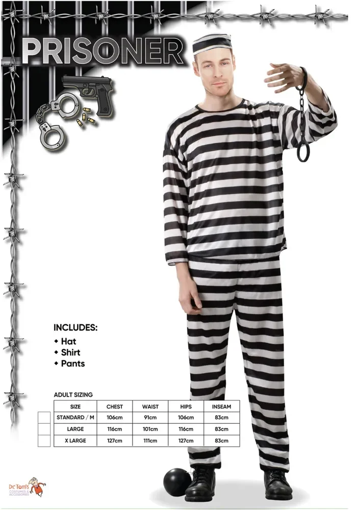 Prisoner Costume – Adults
