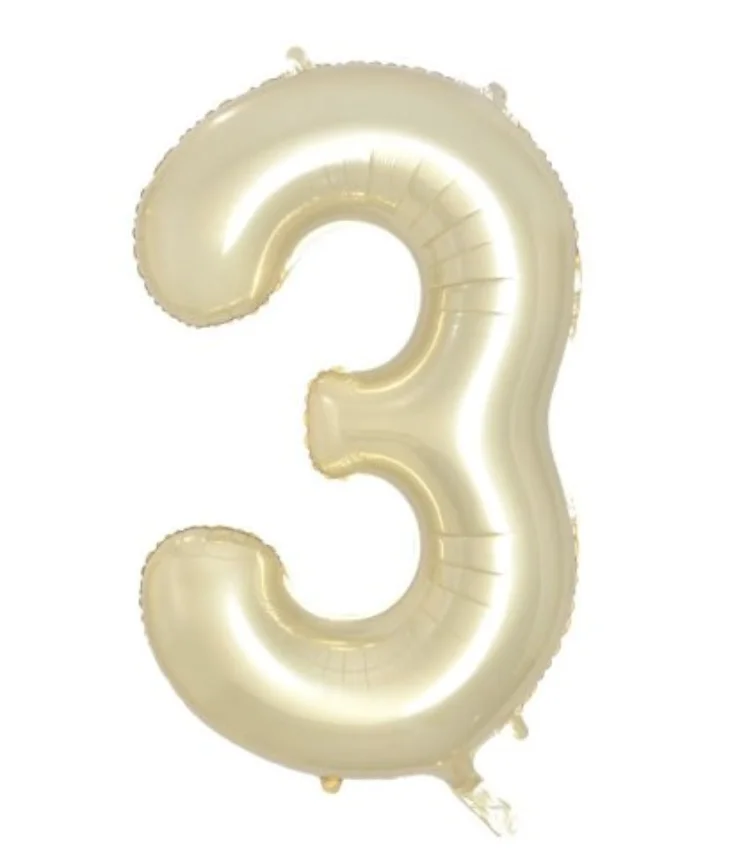 Gold Number 3 Foil Balloon (86 cm)