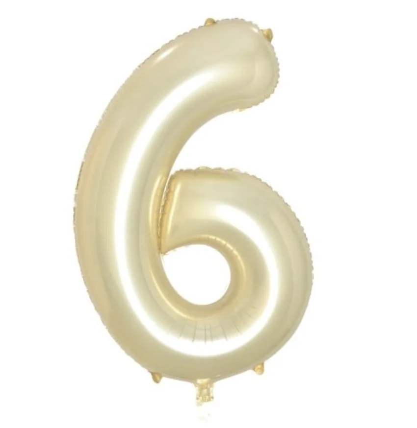 Gold Foil Number 6 Balloon (86 cm)