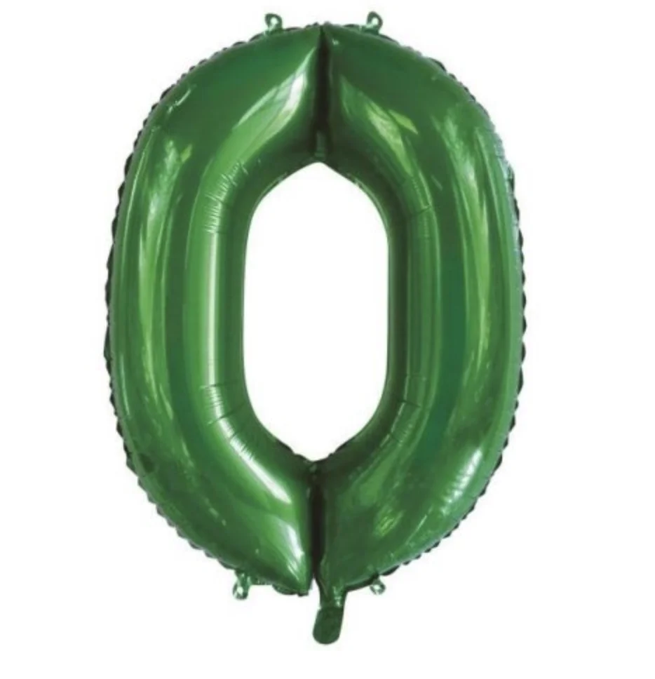 Green Number 0 Foil Balloon (86cm)