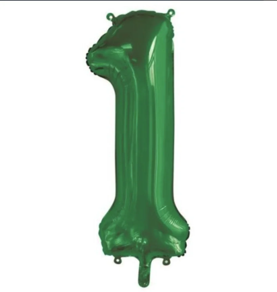Green Number 1 Foil Balloon (86cm)